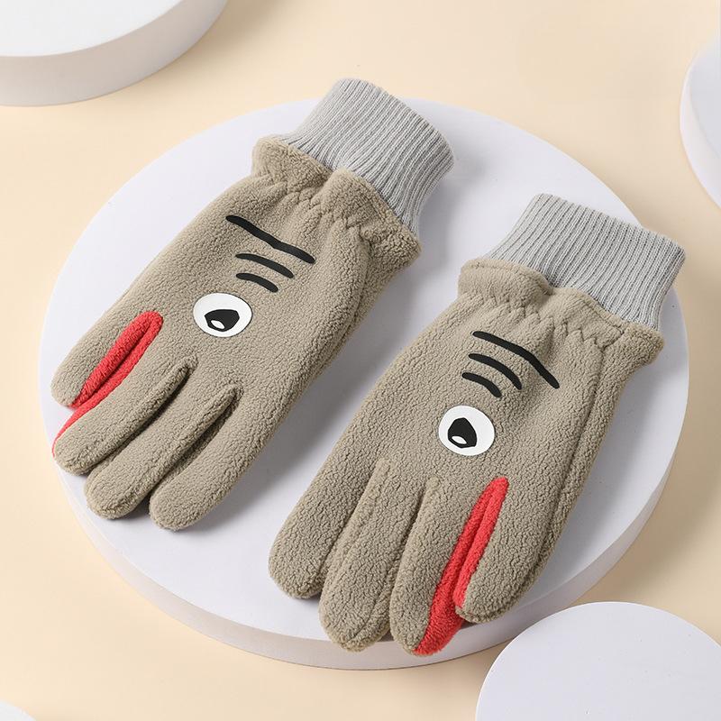 

New Autumn and Winter Children s Warm Gloves for Children s Windproof and Cold Protection for Outdoor Cycling Plus Velvet Boys Gloves One Size