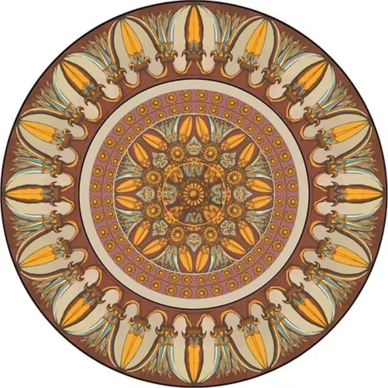 Persian Style Living Room Carpet Bedroom Decoration Dressing Table Cloakroom Non-slip Floor Carpets Circular Area Rugs