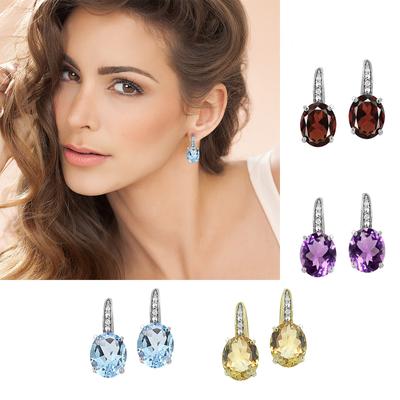 Leverback Earrings with Oval Zirconia, Captivating  Ideal for Women