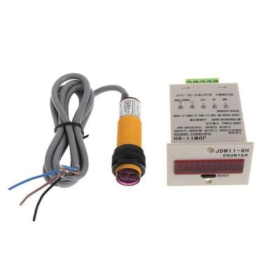 6-Digit LED Display 1-999999 Counter Adjustable NPN Photoelectric Sensor Switch