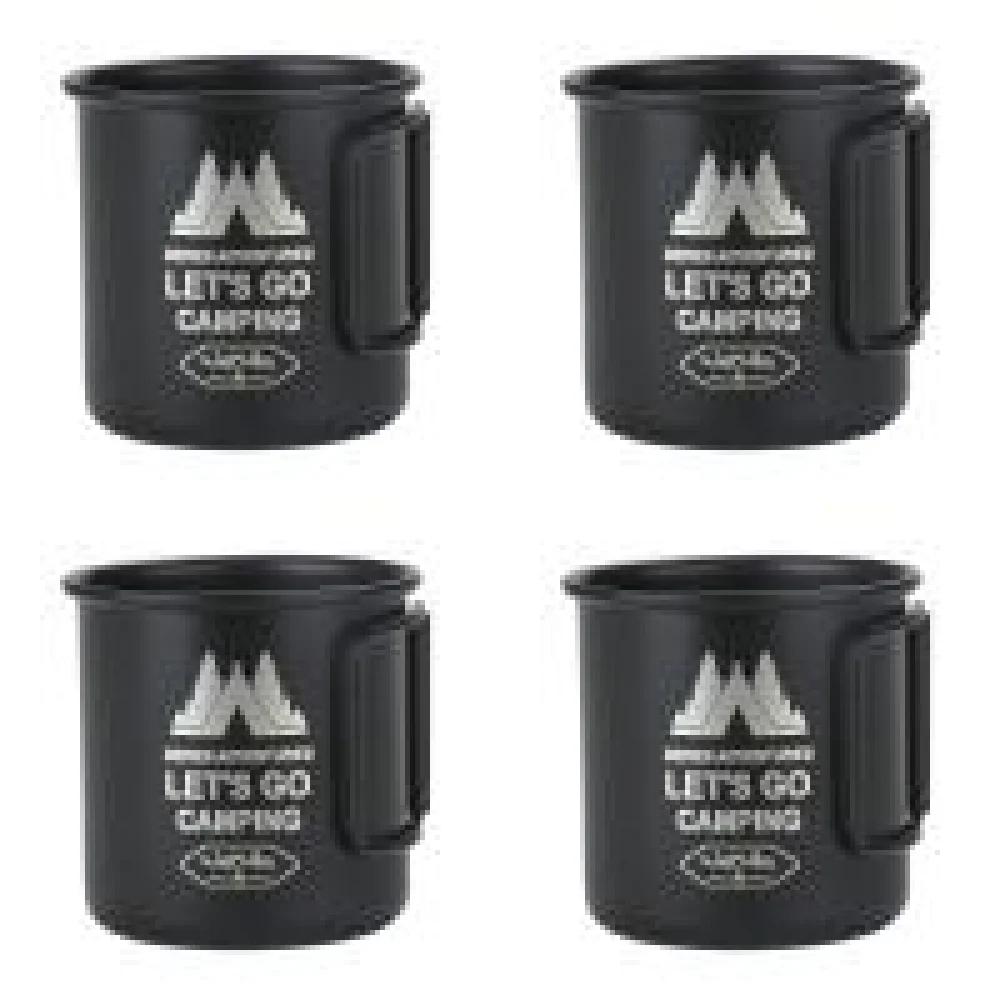 300ML Camping Mug Outdoor Aluminium Alloy Water Cup with Foldable Handle Tea Beer Coffee Mug Coffee Wine Cup for Hiking Travel