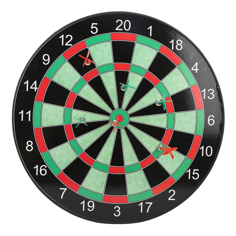 Children Safety Kid Playing Sport Game Toy Magnetic Plastic Dartboard Dart Disk Set 15in Green