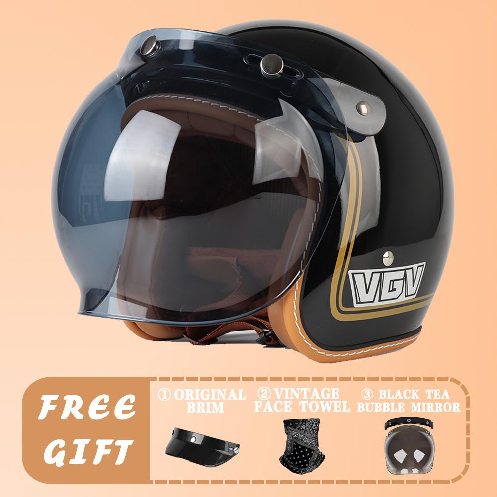 VGV DOT Certification Retro Prince Motorcycle Motorcycle Men and Women Japanese 3/4 Helmet Summer Electric Car Gourd Helmet Ridi