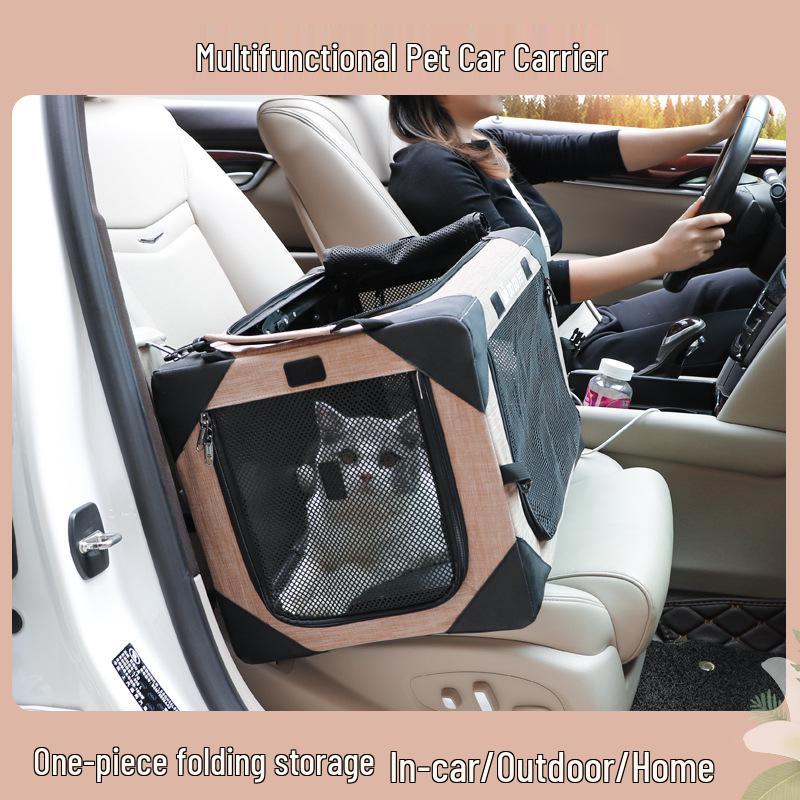 Portable Foldable Dog & Cat Travel Cage for Medium and Small Pets - Safety Seat & Outdoor Nest