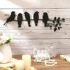 Metal Bird Wall Art – 5 Birds On a Branch with Leaves Sculpture, Elegant Wall Decor, Durable Metal Wall Hanging Perfect for Home