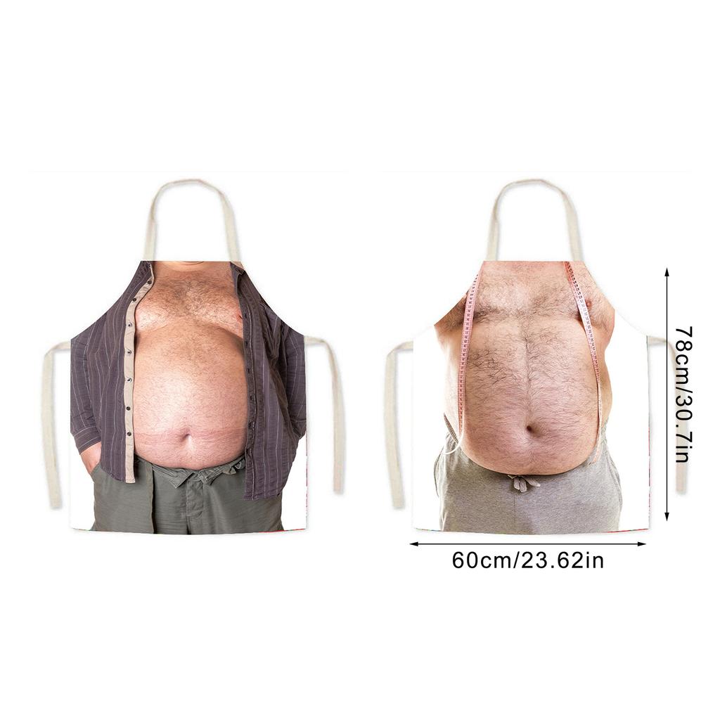 Vtipná 3D tištěná zástěra Skvělá na grilování a tematické akce Praktická a stálobarevná Domácí kuchyňská zástěra na vaření