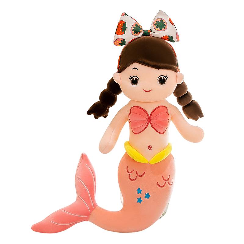

Cartoon Plush Mermaid Doll Toy Pillow Green Pink Home Decoration Kids Gift Girls 100cm/39.37in розовый