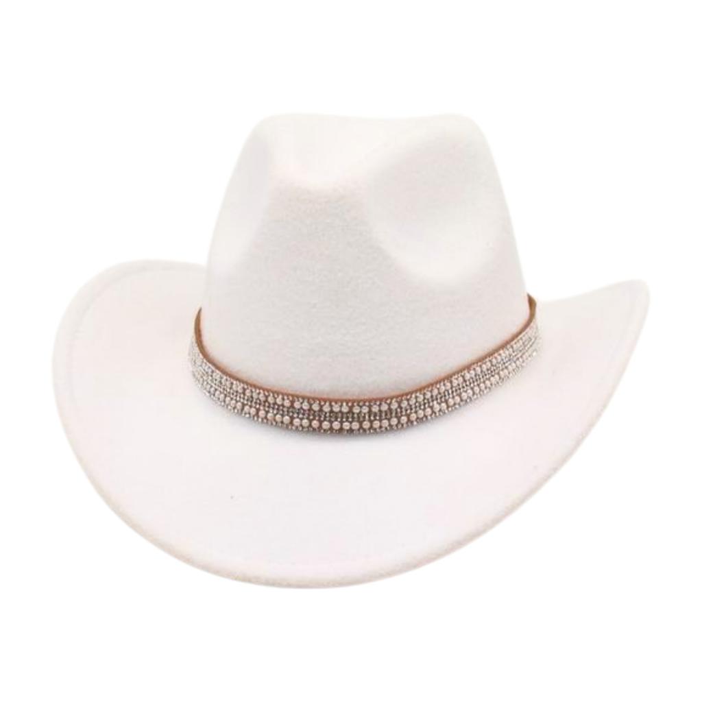 British Jazz Hat Men'S And Women'S High-End Flash Rhinestone Accessory Hat Cowboy Hat