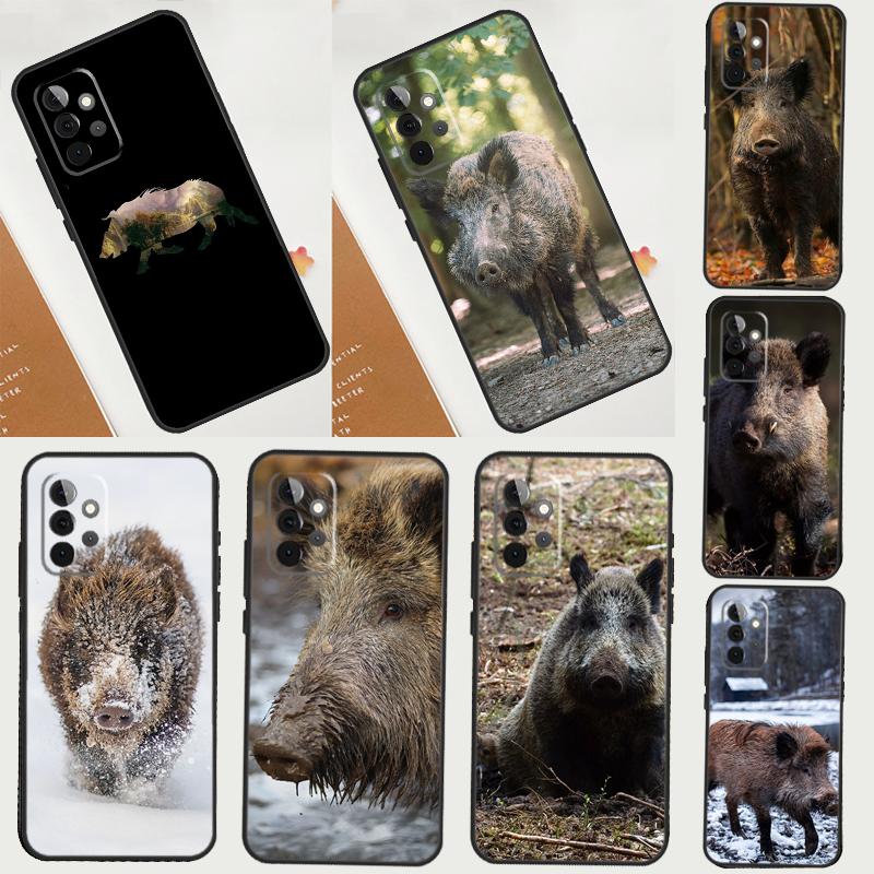 Wild Boar Pig Brown Cover For Samsung Galaxy A54 A34 A14 A52S A12 A22 A32 A52 A72 A13 A33 A53 A50 A51 A71 Case