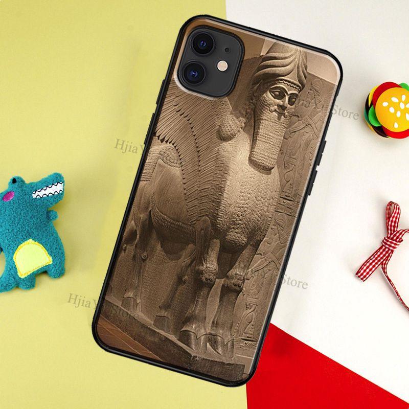 Lamassu Assyrian Mesopotamian Fall Für iPhone 13 11 14 Pro Max 12 mini 6S 7 8 Plus X XR XS Max SE 2020 Weiche TPU Coque