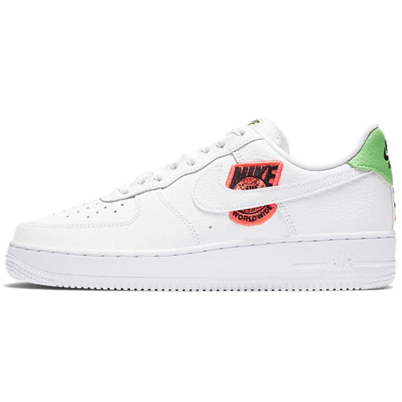 Nike Air Force 1 Low '07 Worldwide Pack Flash Crimson Green Strike Women's Sneakers DV0788-102