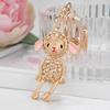 Rhinestone Lamb Keychain for Women Girls Faux Crystal Sparkling Bag Charm for Handbag Car Key Accessory