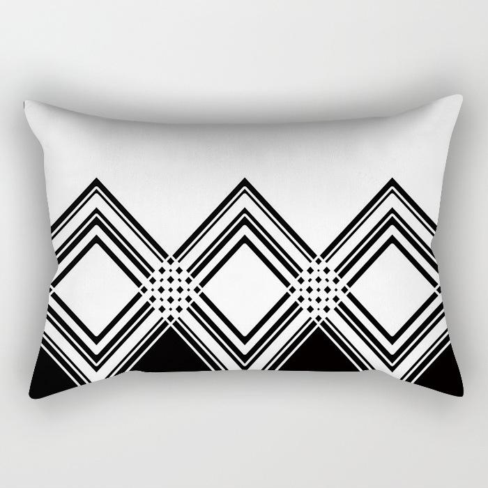 Modern Simple Black And White Geometric Long Strip Pillow Case Sofa Pillow Cushion Cover Premium Durable Quality