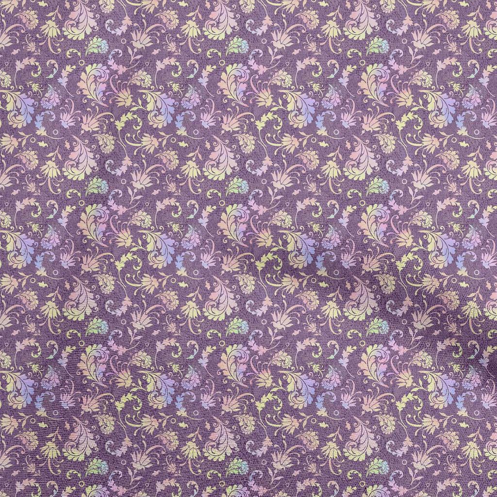 oneOone Cotton Flex Blue Fabric Damask Diy Clothing Quilting Fabric Print Fabric By Yard 40 Inch