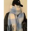 Soft Fuzzy Oversized Scarf Women Winter Warm Thick Acrylic Blend Solid Color Plush Neck Wrap