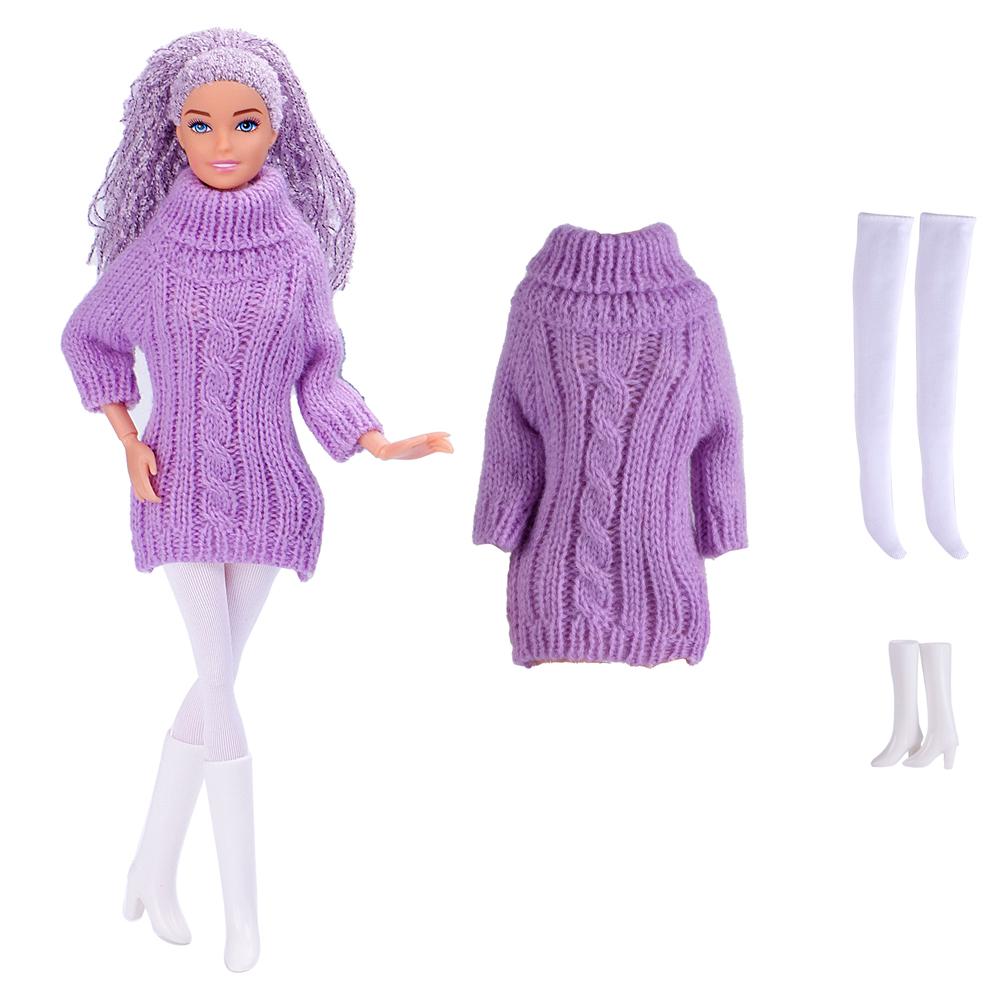 1/6 Babi Doll Clothes For 29-32 CM Dolls Accessories Knitted Cotton Sweater Dress Doll Clothing Shoes 11.5 Inch Doll Coat JJ