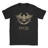 Herren SPQR Römischer Kaiseradler T-Shirts 100% Baumwolle Oberteile Vintage Kurzarm Rundhals T-Shirts Bedruckte T-Shirts