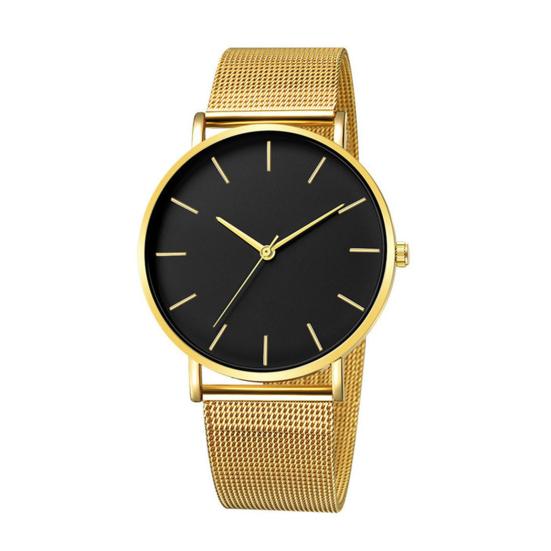 

Men Mesh Band Watch Minimalist Quartz Analog Watch Simple Round Dial Wristwatch for Business Office Casual Wear