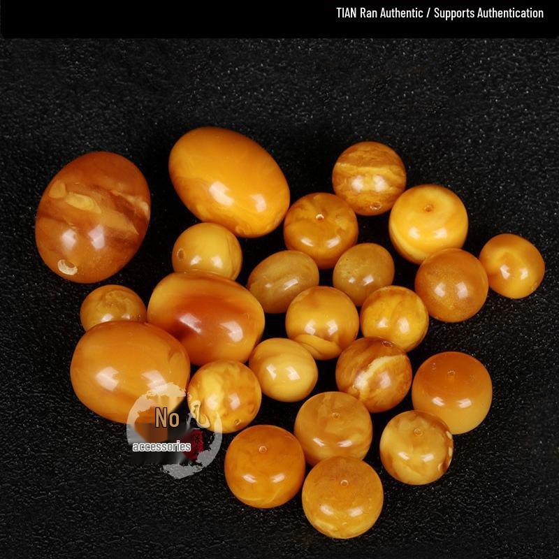 Vintage Russian Amber White Flower Waist & Spacer Beads Bracelet Accessories