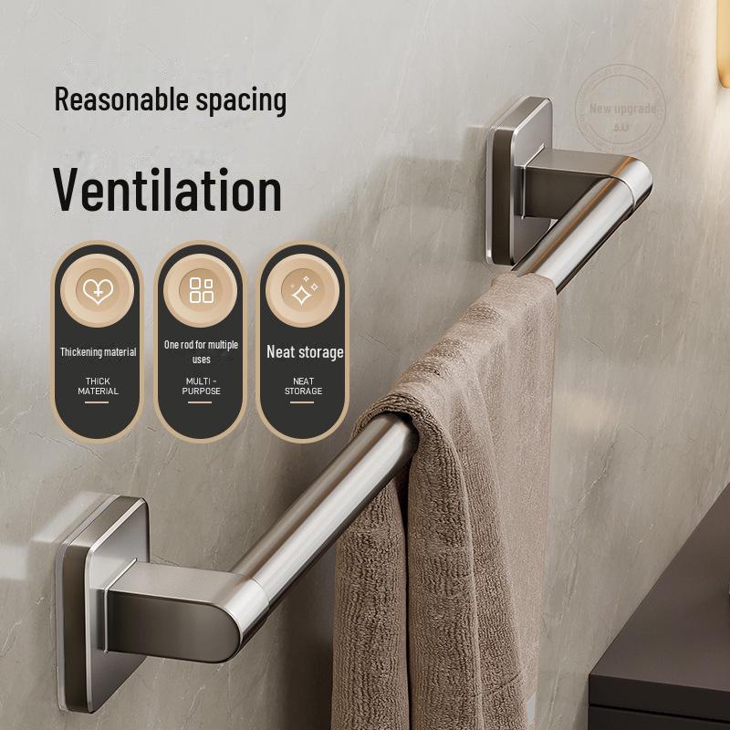 Pistolengrau Raumaluminium Stanzfreier Einzelstangen-Handtuchhalter mit Doppelgeländer für Badezimmer