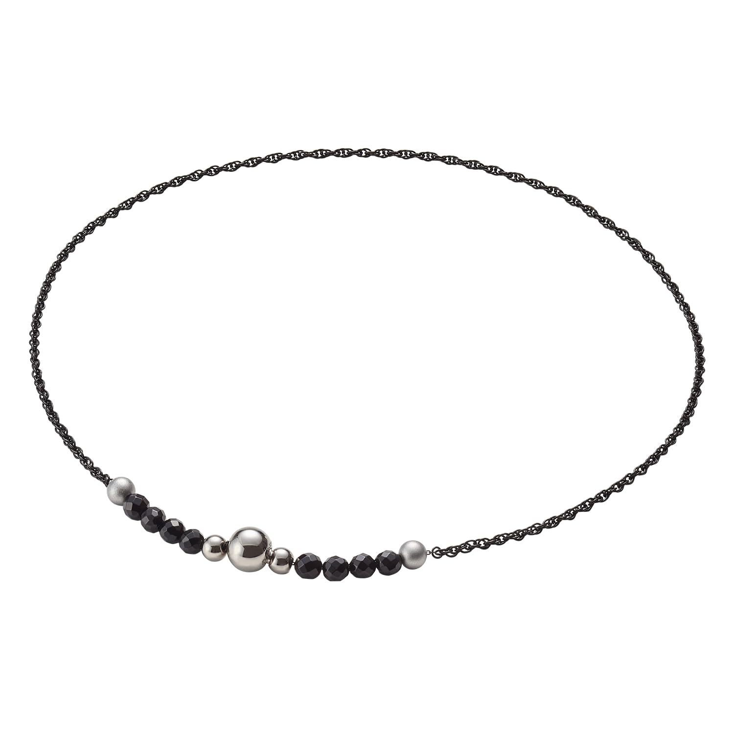 

phiten Necklace Chain Onyx Black 40cm Pure Titanium Natural Stone Men Women Lightweight Metax Health Accessory Gift Case Included чорний