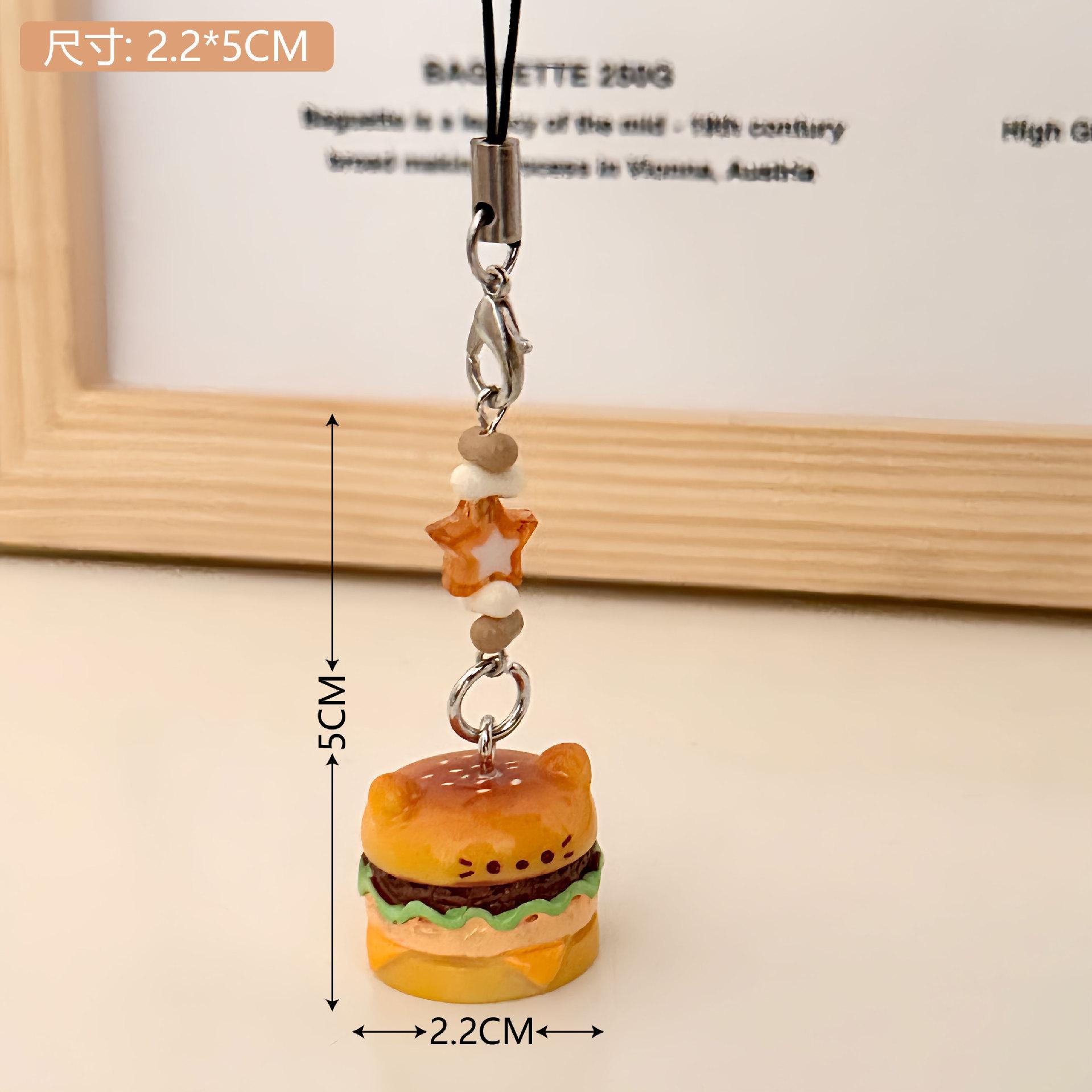 Burger Pendant, Phone Strap, Keychain, 1 Piece One Size