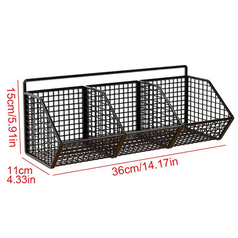 1PC Durable Metal Rack Heavy-Duty With Open Grid Design Space-Saving Vertical Garlic Wall Shelf For Vegetables 2 Sizes