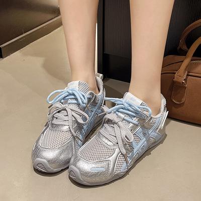 Summer Fashion Mesh Breathable German Training Shoes Women's 2025 New Lace-up Heightening Sports and Leisure Versatile Forrest Gump Shoes