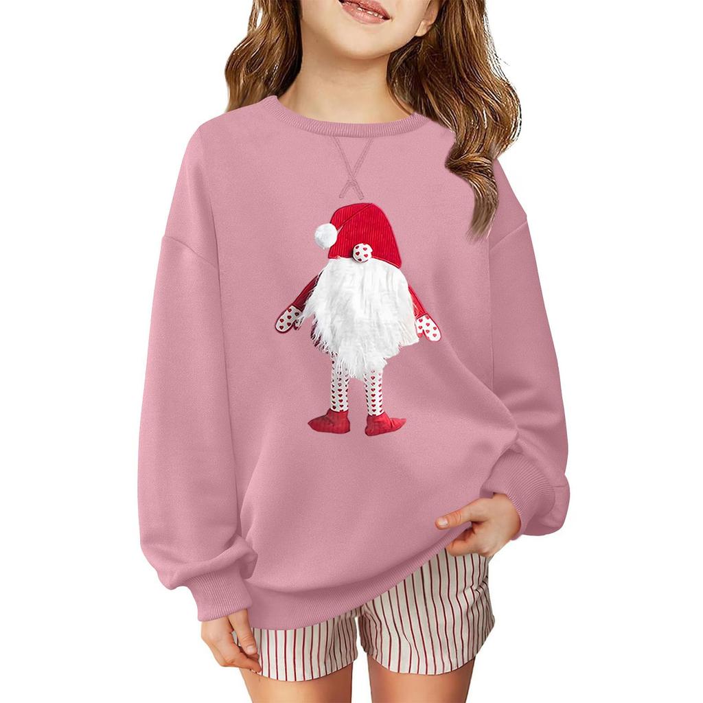 Children's Fashionable Casual Long-sleeved Loose Christmas Print Pullover Sweatshirt