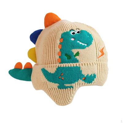Dinosaur Ear Knitted Hat Beanie Comfortable Windproof Cold Cap Knit for Toddlers Kids