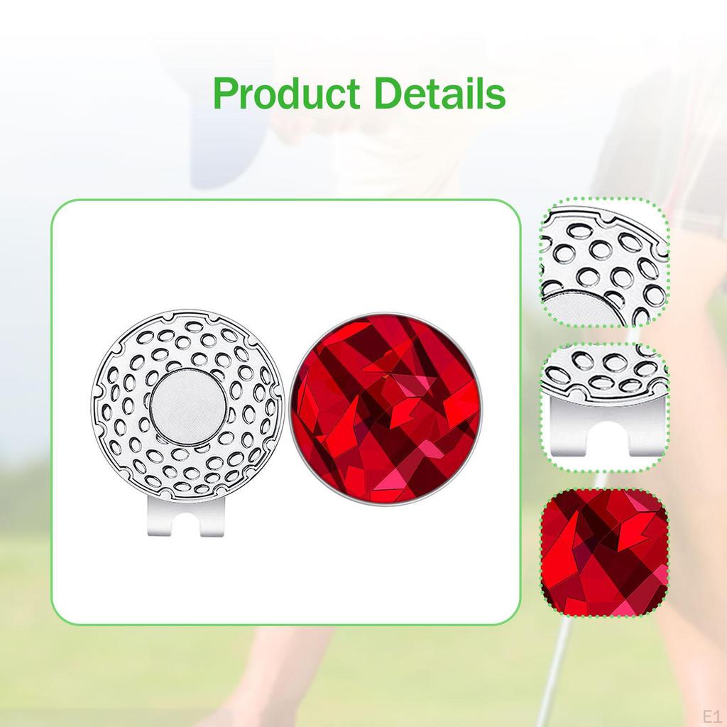 Klip na golfovou čepici, držák na míček, dekorativní slitina, elegantní doplněk, klip pro golfisty,