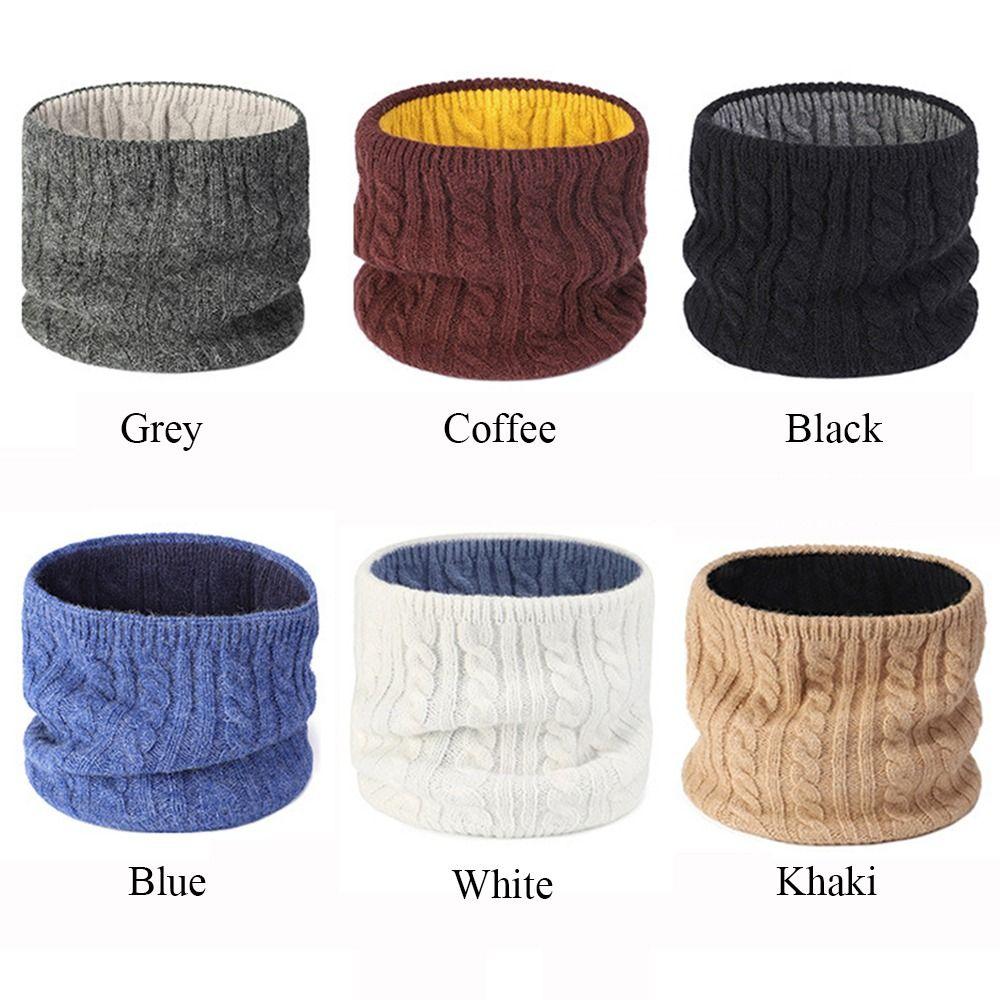 Thick Knitted Neck Gaiter Keep Warm Half Face Mask Fashion Cold-proof Collar  Winter