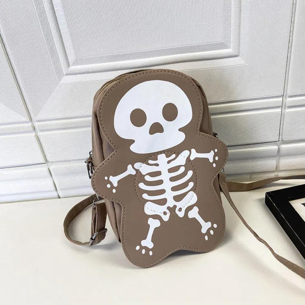 3D Skeleton Shoulder Bag Large Capacity Cute Ghost Purse Halloween Crossbody Bag  Holiday Gift