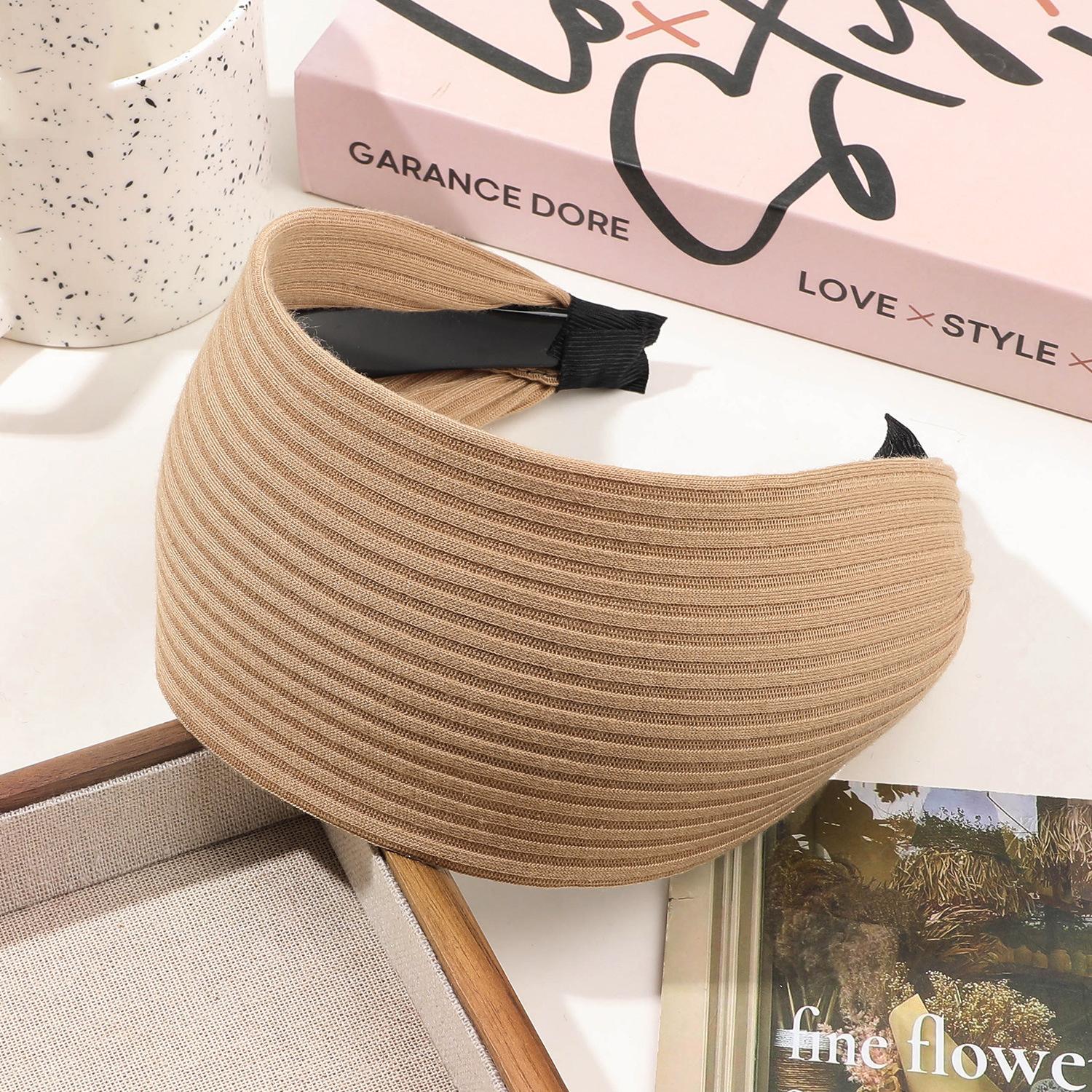 

Новая мода широкий обруч для волос однотонные полосатые резинки для волос для женщин и девочек нескользящие саржевые повязки на голову аксессуары для волос головные уборы