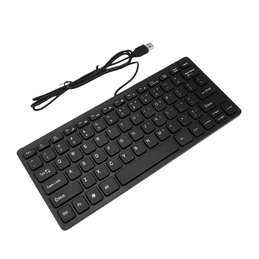 USB-Tastatur mit Kabel 78 Tasten Kompakte leise Tastatur für PC Laptop Tablets Desktop-Computer