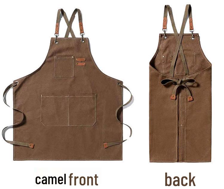 Canvas Denim Apron - Ideal for Barbers, Baking, Coffee, Gardening, and Restaurants.