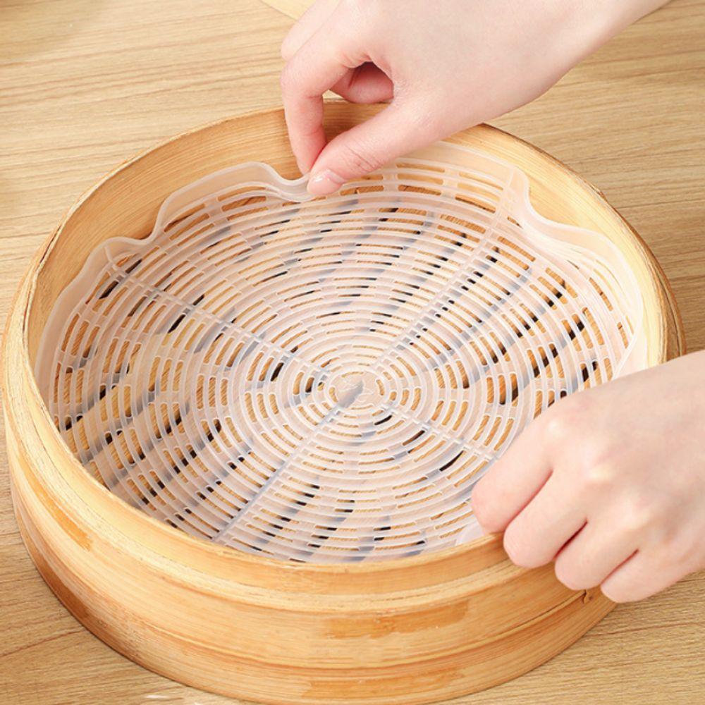 Heat-resistant Silicone Steamer Mat Reusable Steamer Liner Waterproof Dim Sum Paper  Baking
