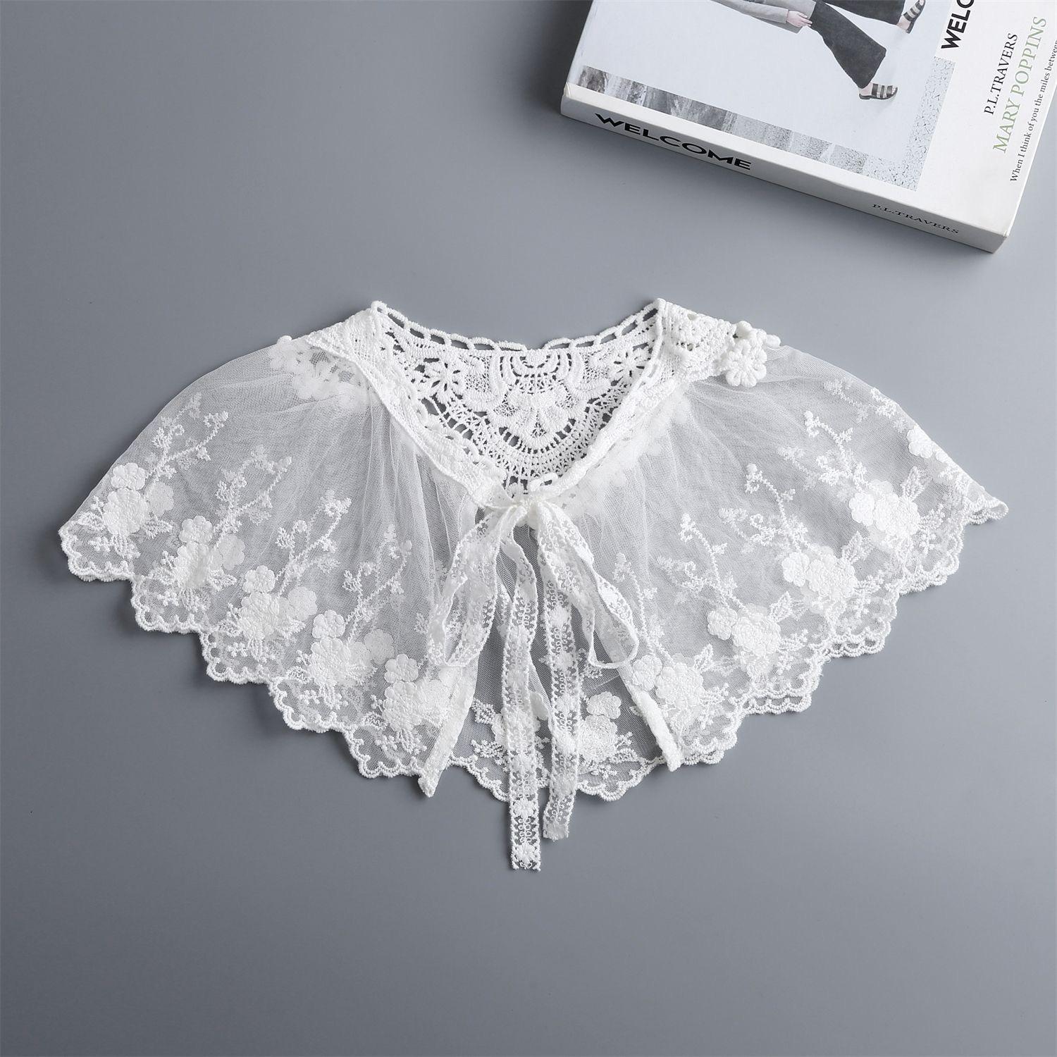 

Sweet Lace Embroidered Fake Collar Shawl Blouse Decoration Detachable Collar Women s Shirt Dress False Collar Top Accessories