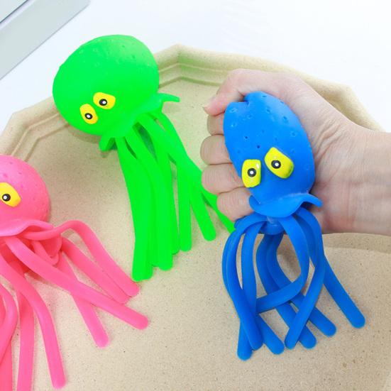 1/2/3/4 Stück Wasserabsorbierendes Krake Quetschspielzeug Stressabbau Sommer Outdoor Strand Schwimmbad Wasserspritzende Krake Fidget Spielzeug