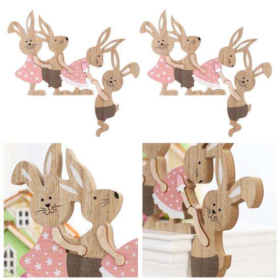 Osterhase Türdeko Holz Türrahmen Eckverzierung Rustikal Frühling Küchenwanddeko für Tür Schrank Kamin