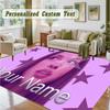 Crystal Velvet Square Rug Custom NameOlivia Rodrigo Pattern Non Slip Home Floor Decor Rug