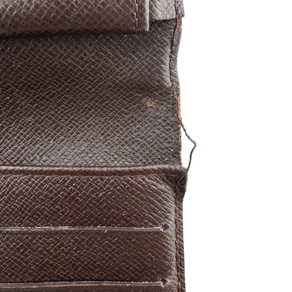 LOUIS VUITTON N61215 Trifold Damier leather Porte Tresor International Purse Brown leather unisex Used