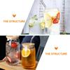 2 Sets Water Cup Espresso Clear Design Glass Juice Iced Tea Coffee Mug Beverage Covered