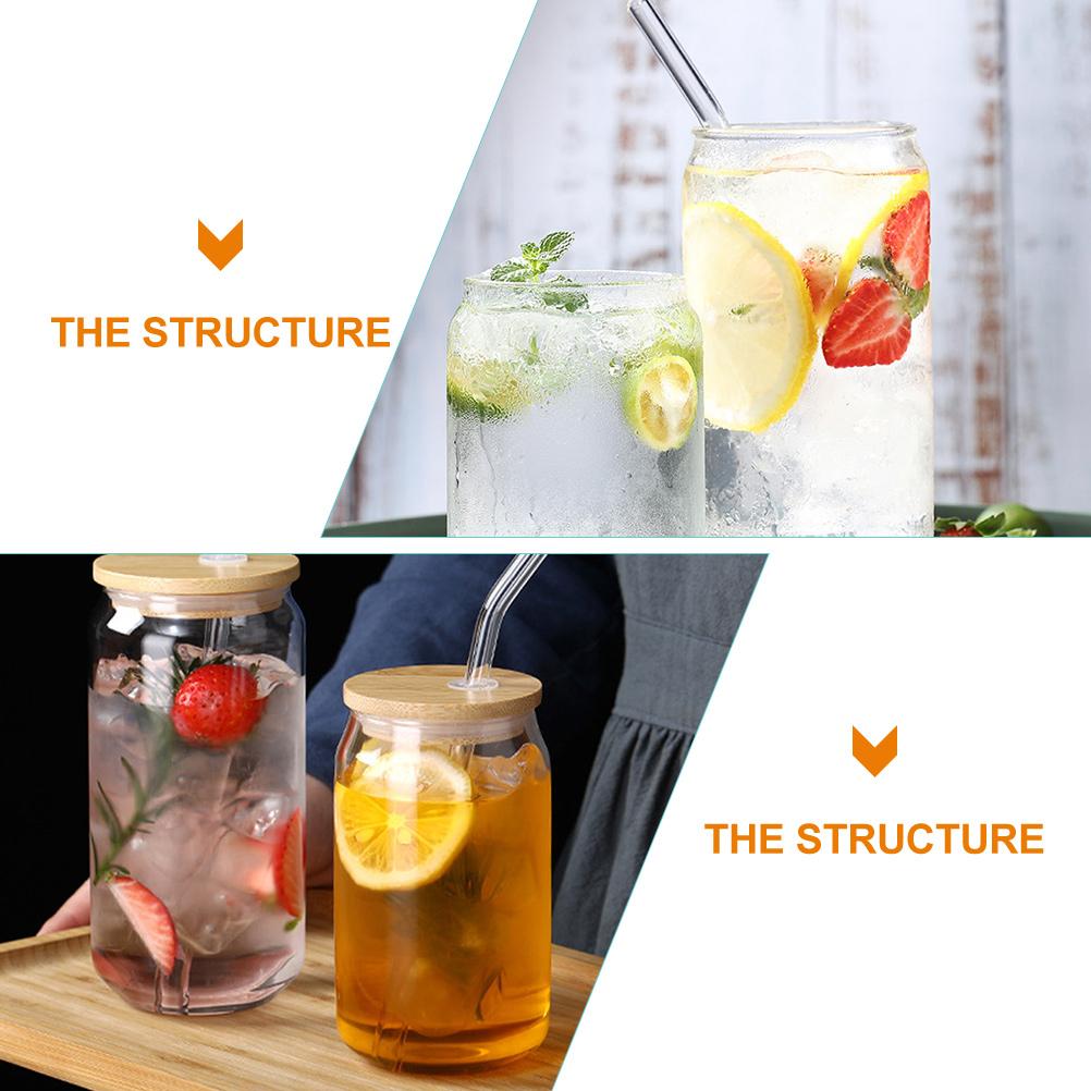 2 Sets Water Cup Espresso Clear Design Glass Juice Iced Tea Coffee Mug Beverage Covered