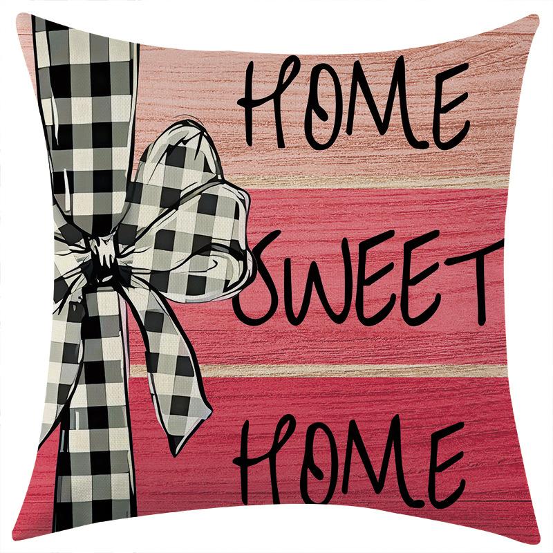 New Festive Decorative Linen Print Pillowcase, Car Sofa Lumbar Pillow Cushion