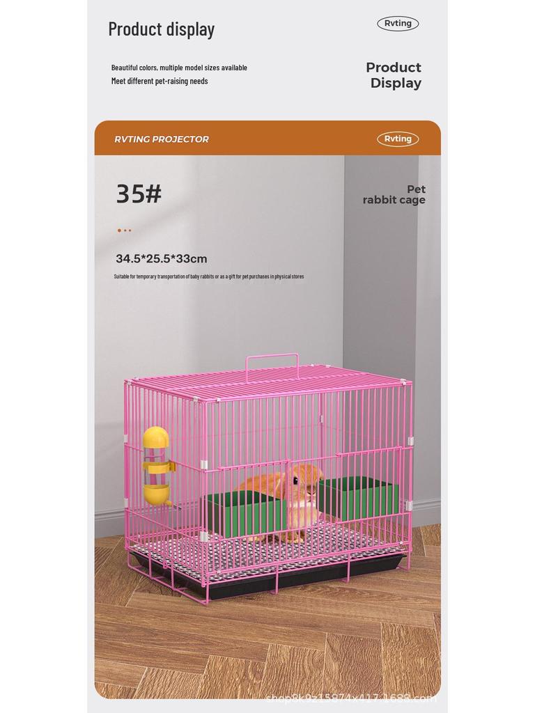 Extra Large Rabbit & Guinea Pig Cage with Toilet - Spacious for Household Pets