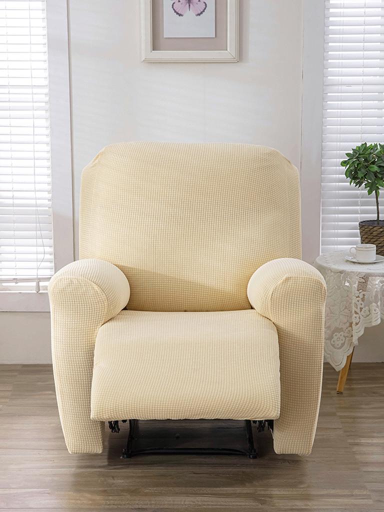 4Pcs/Set Water Repellent Recliner Sofa Cover Polar Fleece Single Relax Armchair Case Elastic Chair Slipcover Furniture Protector