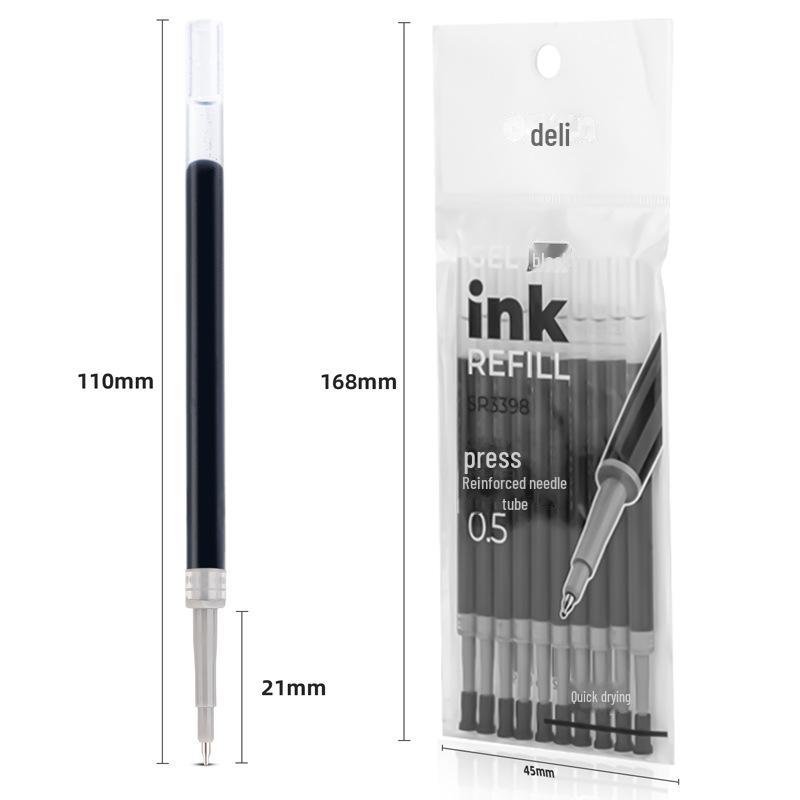 Pachet de 10 rezerve pentru stilouri cu gel de 0,5 mm – vârfuri complete cu ace și gloanțe, cerneală pe bază de apă