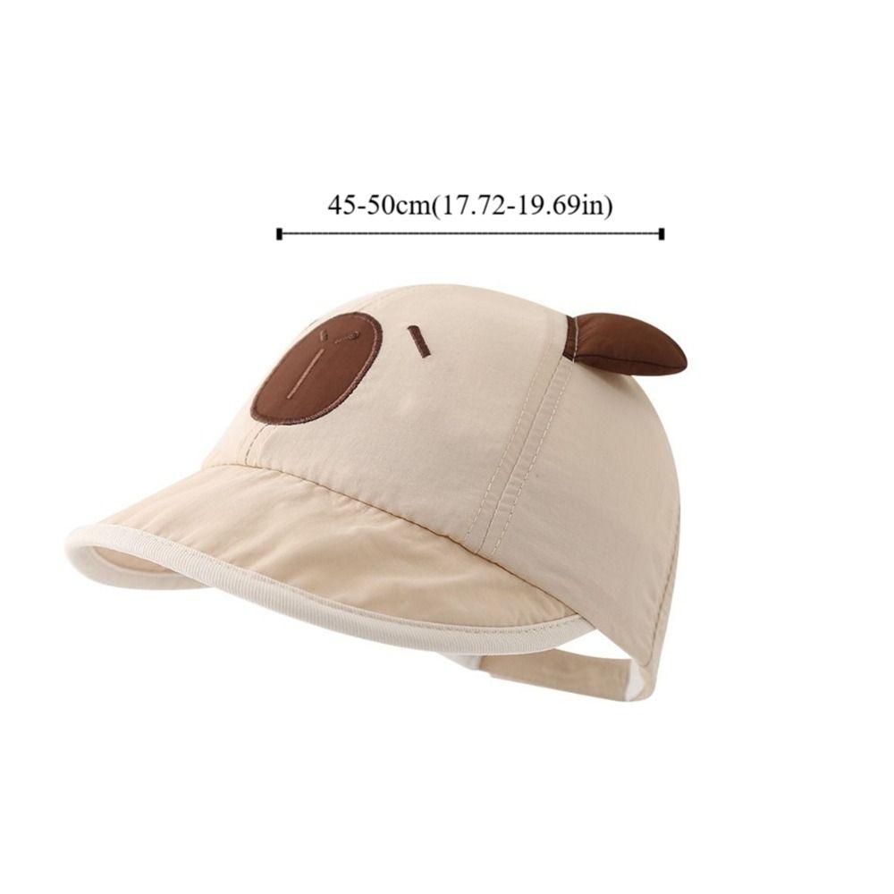 New Spring Summer Baby Bucket Hat Cute Capybara Soft Thin Newborn Bonnet Boys Girls Short Brim Sunscreen Hat Kids
