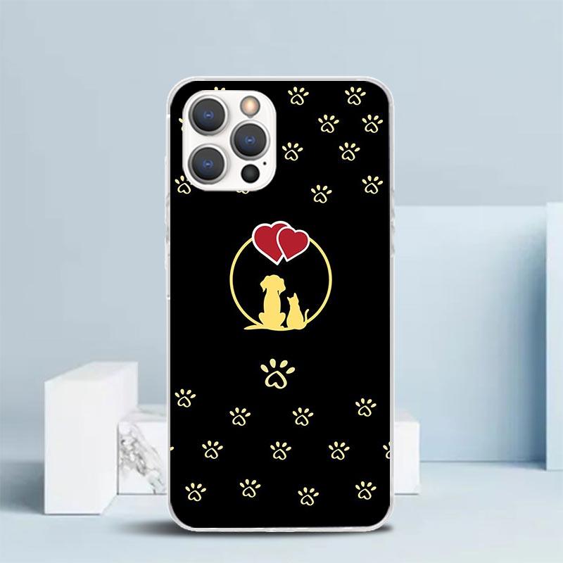 Dog Footprint Paw Cute Phone Case For IPhone 16 17 Air 16E 15 14 Plus 13 Mini 12 11 Pro Max 7 8 + SE 2020 Soft TPU Back Cover 16